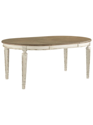 Realyn Oval Dining Room Extension Table Chipped White - Signature Design By Ashley