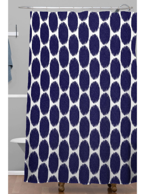 Natalie Baca Ikat Ovals Shower Curtain Blue - Deny Designs