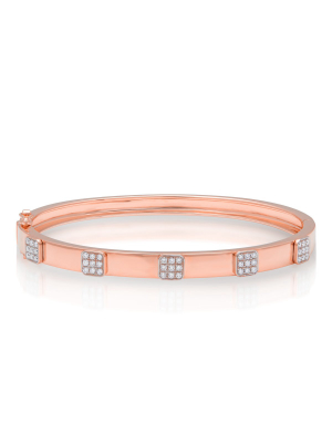 14kt Rose Gold Diamond Spencer Bangle Bracelet