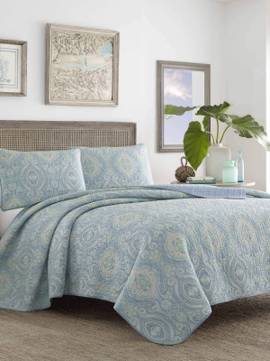 King Turtle Cove Quilt & Sham Set Light Turquoise/aqua - Tommy Bahama