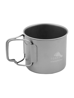 Toaks 375ml Titanium Camping Cup With Foldable Handles