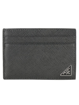 Prada Saffiano Logo Plaque Card Holder