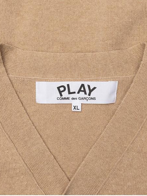 Comme Des Garcons Play Knit Cardigan - Tan