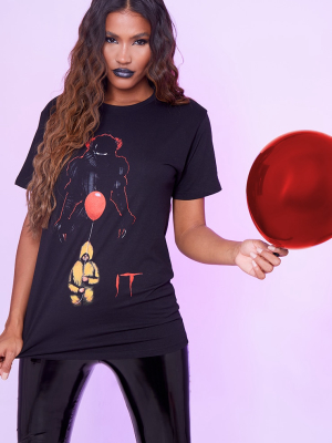 Black It Balloon Printed T Shirt