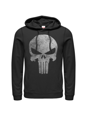 Men's Marvel Punisher Retro Skull Symbol Pull Over Hoodie