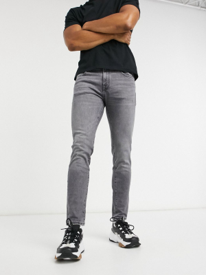 Selected Homme Slim Jean In Organic Cotton Washed Gray