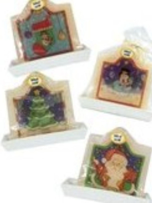 Northlight 72ct Tree, Santa Claus Stocking And Snowman Christmas Candle Set 4.25" - Ivory/purple