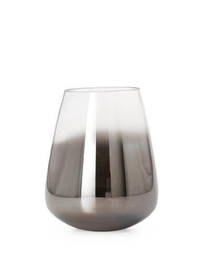 Smoke Mirror Cone Vase / Candle Holder In Short