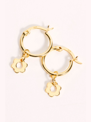 Flower Hoop Earrings