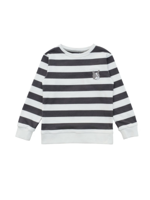 Basic Sweatshirt Stripe Bulldog Black/white