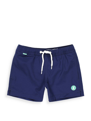 Save The Duck Kids Logo Patch Drawstring Swim Shorts