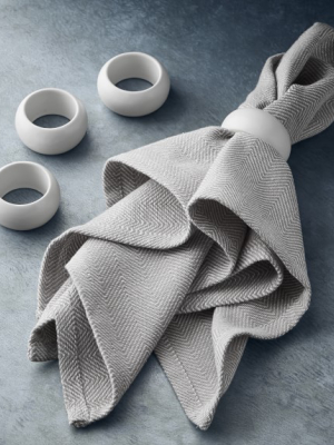 Open Kitchen By Williams Sonoma Napkin Ring, Set Of 4, Matte White