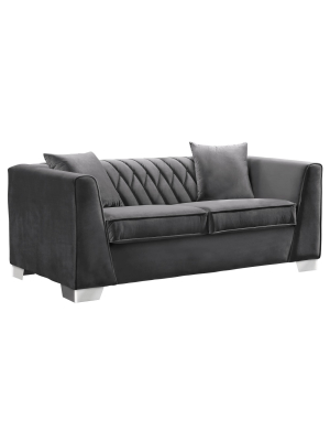 Connolly Contemporary Loveseat Steel/dark Gray - Armen Living