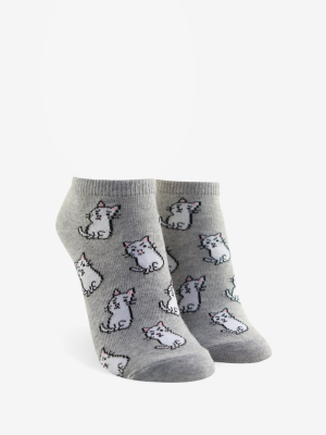 Cat Print Ankle Socks