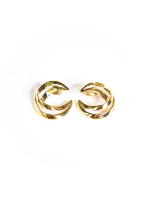 Vintage Monet Gold Crescent Earrings