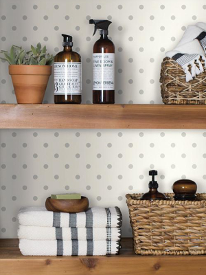 Dots On Dots Wallpaper In Deep Green And White From The Magnolia Home Collection By Joanna Gaines