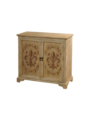 2 Door Cabinet D With Hand Painted Motifs Beige - Stylecraft