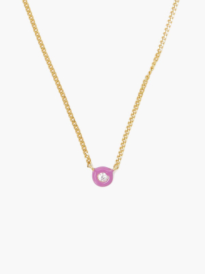 Violet Enamel With Champagne Diamond Necklace