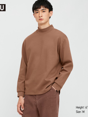 Men U Mock Neck Long-sleeve Pullover