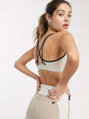 Reebok Training Strappy Bra In Cream