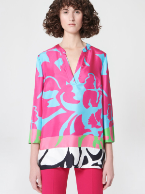 Placed Printed Silk Tunic