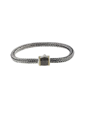 Effy 925 Silver & 18k Gold Black Diamond Bracelet