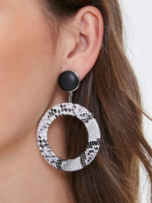 Faux Snakeskin Drop Earrings