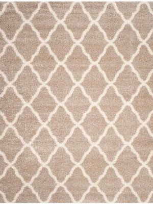 Hudson Shag Quatrefoil Beige/ivory Area Rug