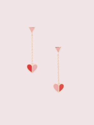 Heritage Spade Enamel Heart Drop Earrings