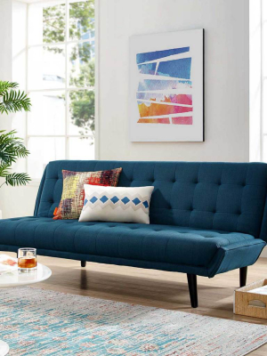 Gather Tufted Convertible Fabric Sofa Bed Azure