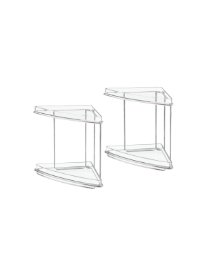 Mdesign Metal Bathroom Vanity Corner Storage Caddy, 2 Pack