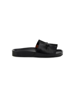 L'autre Chose Ruched Slip-on Sandals