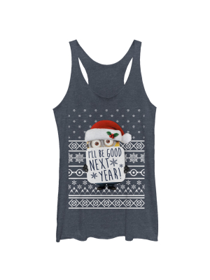 Women's Despicable Me Christmas Good Minion Racerback Tank Top