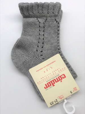 Condor Crochet Ankle Sock - Grey