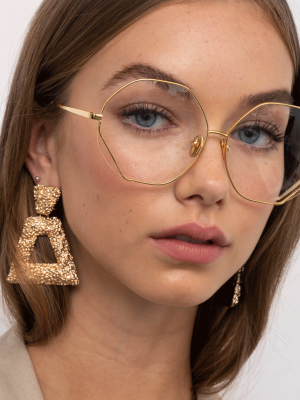 Fawcet Hexagon Optical Frame In Light Gold