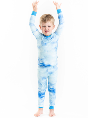 Littlesleepies Pajama Two-piece Set- Blue Watercolor Bamboo Viscose