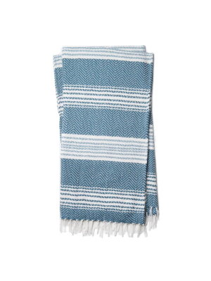 Loloi Wren Throw - Blue And White