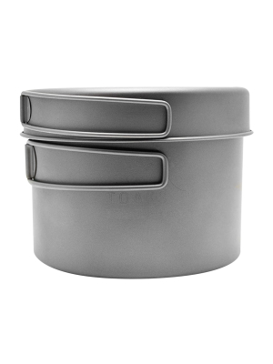 Toaks Titanium Outdoor Camping Cook Pot With Pan And Foldable Handles