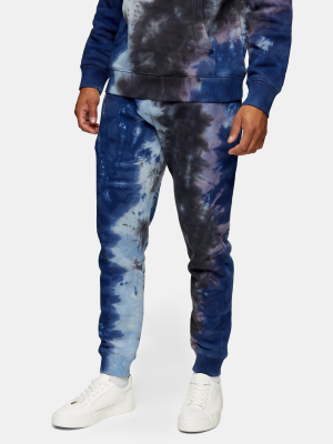 Black And Blue Tie Dye Sweatpants