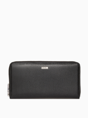 Caviar Leather Travel Zip Wallet