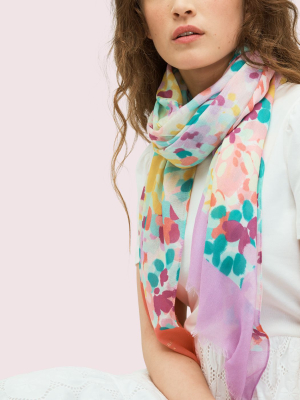 Painted Petals Oblong Scarf