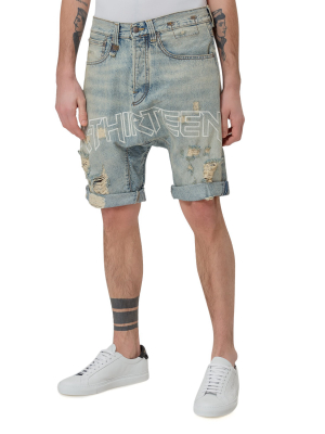 R13 Distressed Denim Shorts