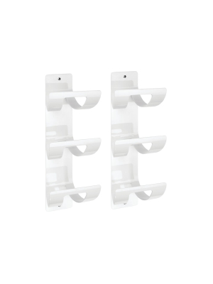 Mdesign Modern Three Level Bathroom Wall Mount Towel Rack Holder & Organizer