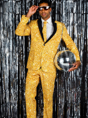 The Gold Dust | Gold Glitter Print Suit