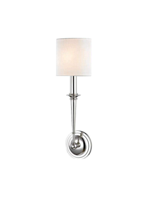 Lourdes 1 Light Wall Sconce Polished Nickel