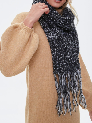 Tassel-trim Oblong Scarf