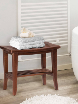 Preston Backless 17.25" Rectangle Vanity Stool Walnut (eucalptus) - Hillsdale Furniture