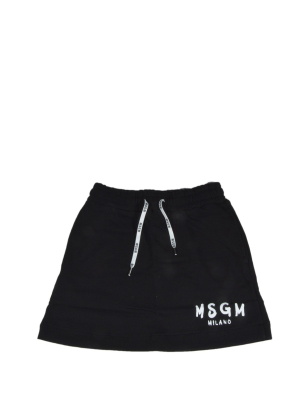 Msgm Kids Logo Print Drawstring Skirt