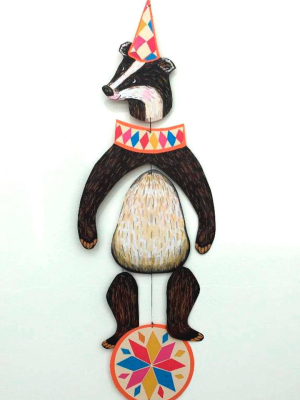 Nursery Circus Badger Kinetic Mobile