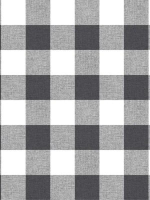 Picnic Plaid Peel-and-stick Wallpaper In Black And White By Nextwall